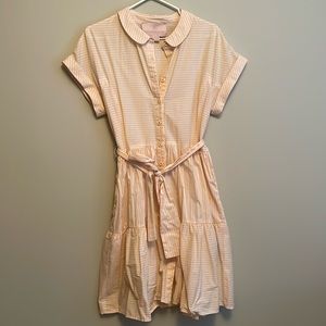 Gal meets glam yellow stripe sundress button